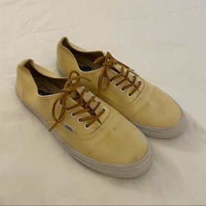 Vans Authentics Yellow with Brown Suede Laces